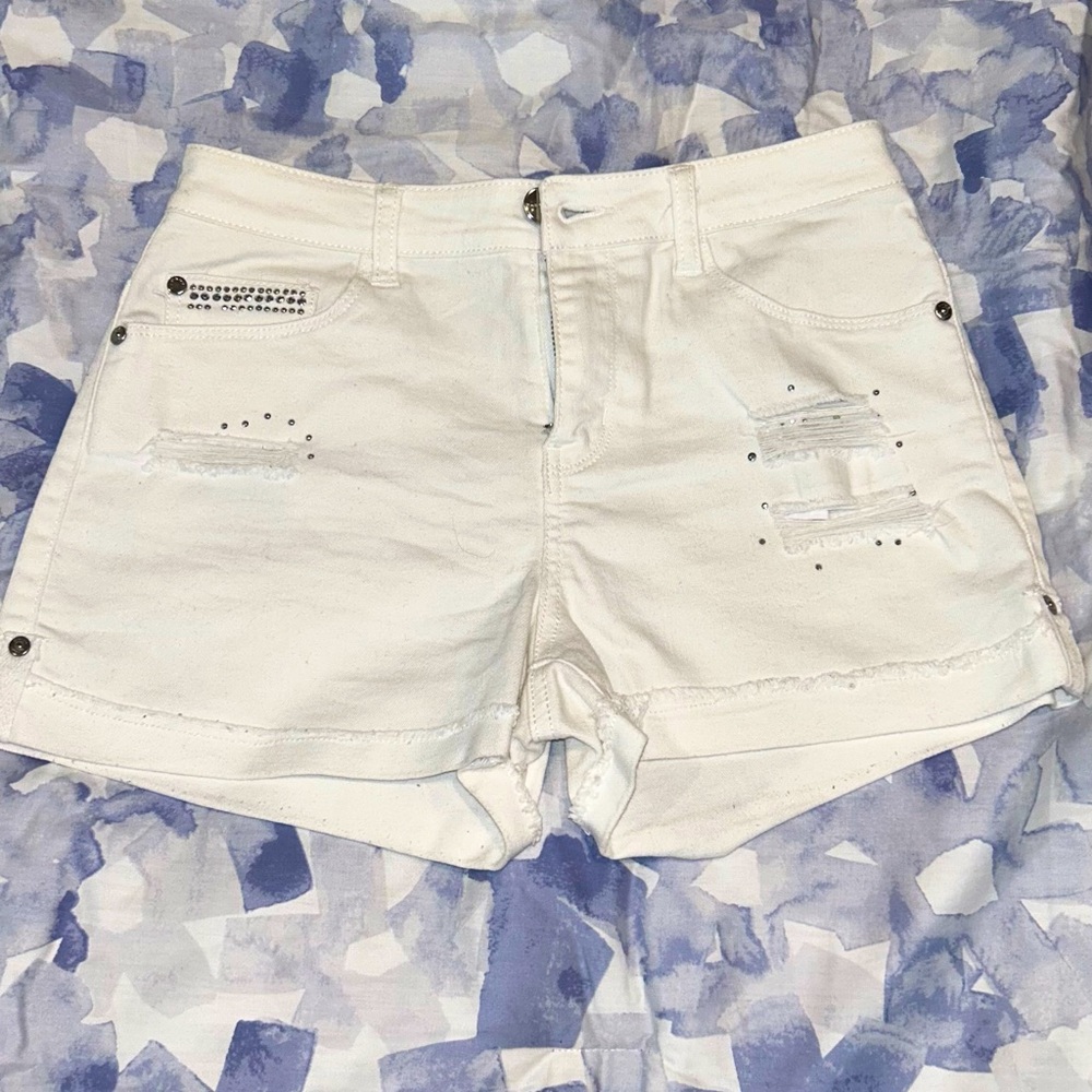 Bebe Girls White Denim Shorts Size 14